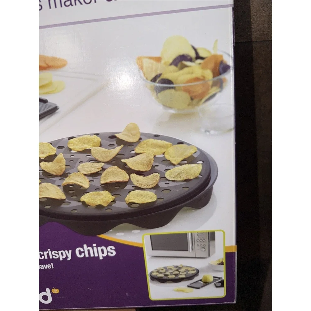 Mastrad TopChips Kit Microwave Potato Fruit Chips Maker & Food Slicer Set NIB